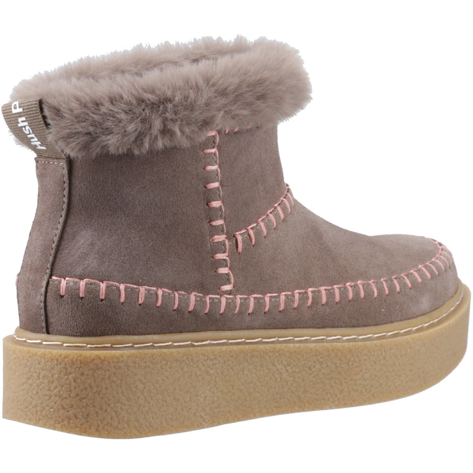 Hush Puppies Brielle Damen Wildleder Winter Stiefeletten in Taupe