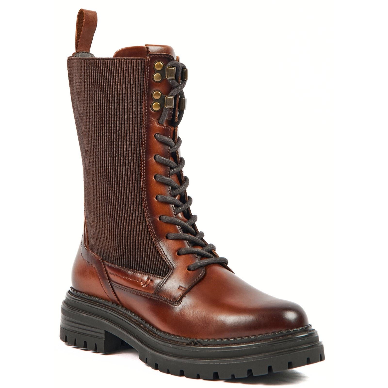 Pod Polly Leder /Textil-Damenstiefel In Tan