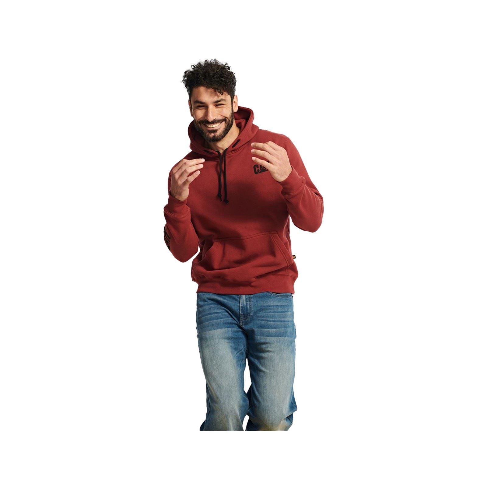Caterpillar Trademark Banner Baumwolle Herren Roter Kapuzenpullover