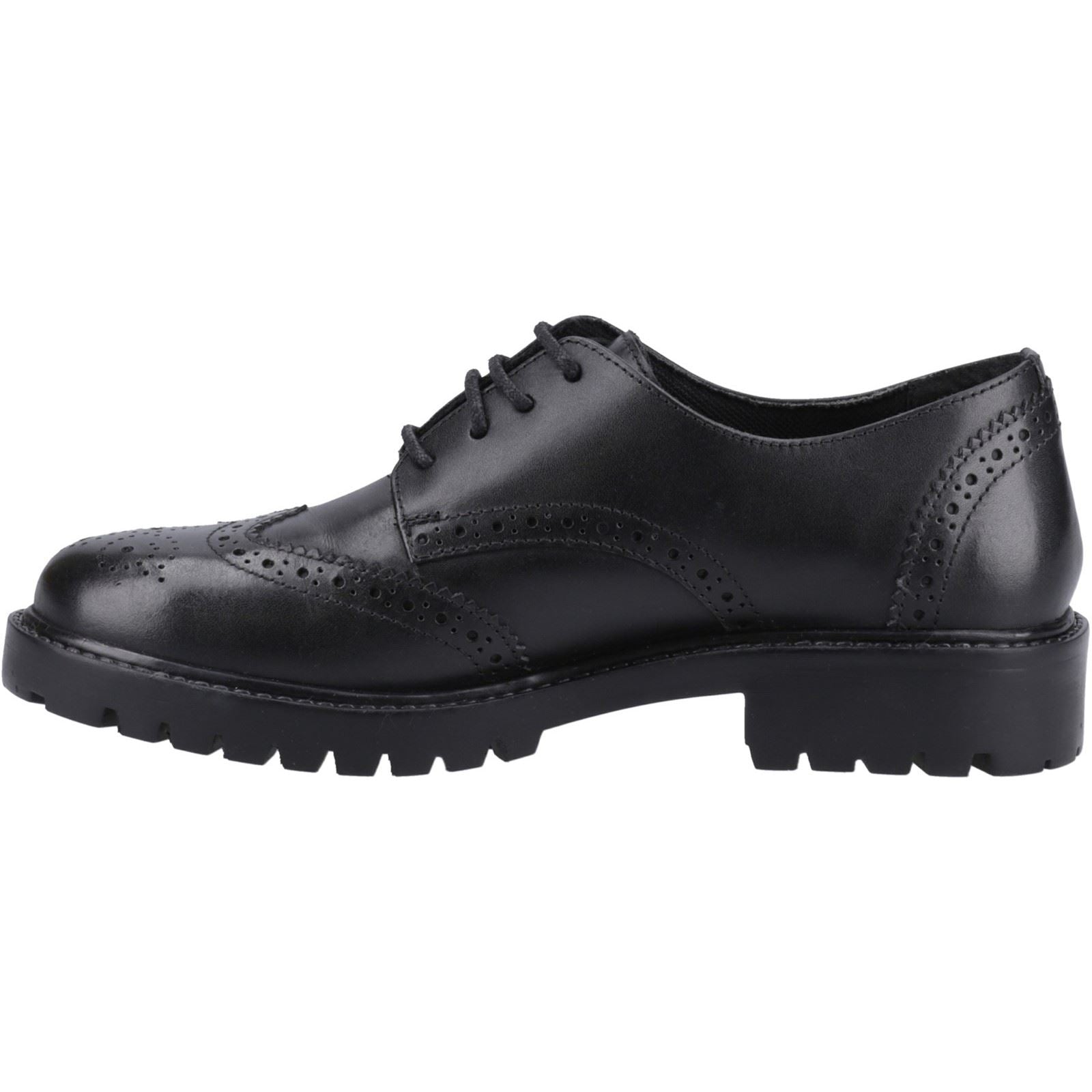 Hush Puppies Athena Junior Mädchen Brogues Aus Schwarzem Leder