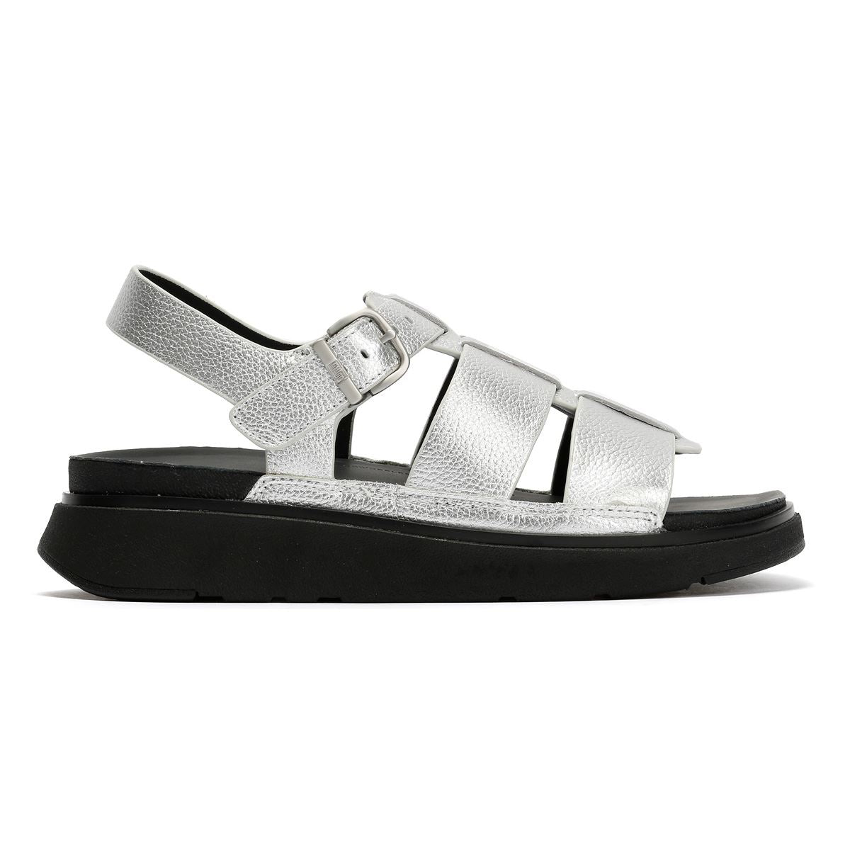FitFlop GEN-FF Fisherman Leder Damen Silber Sandalen