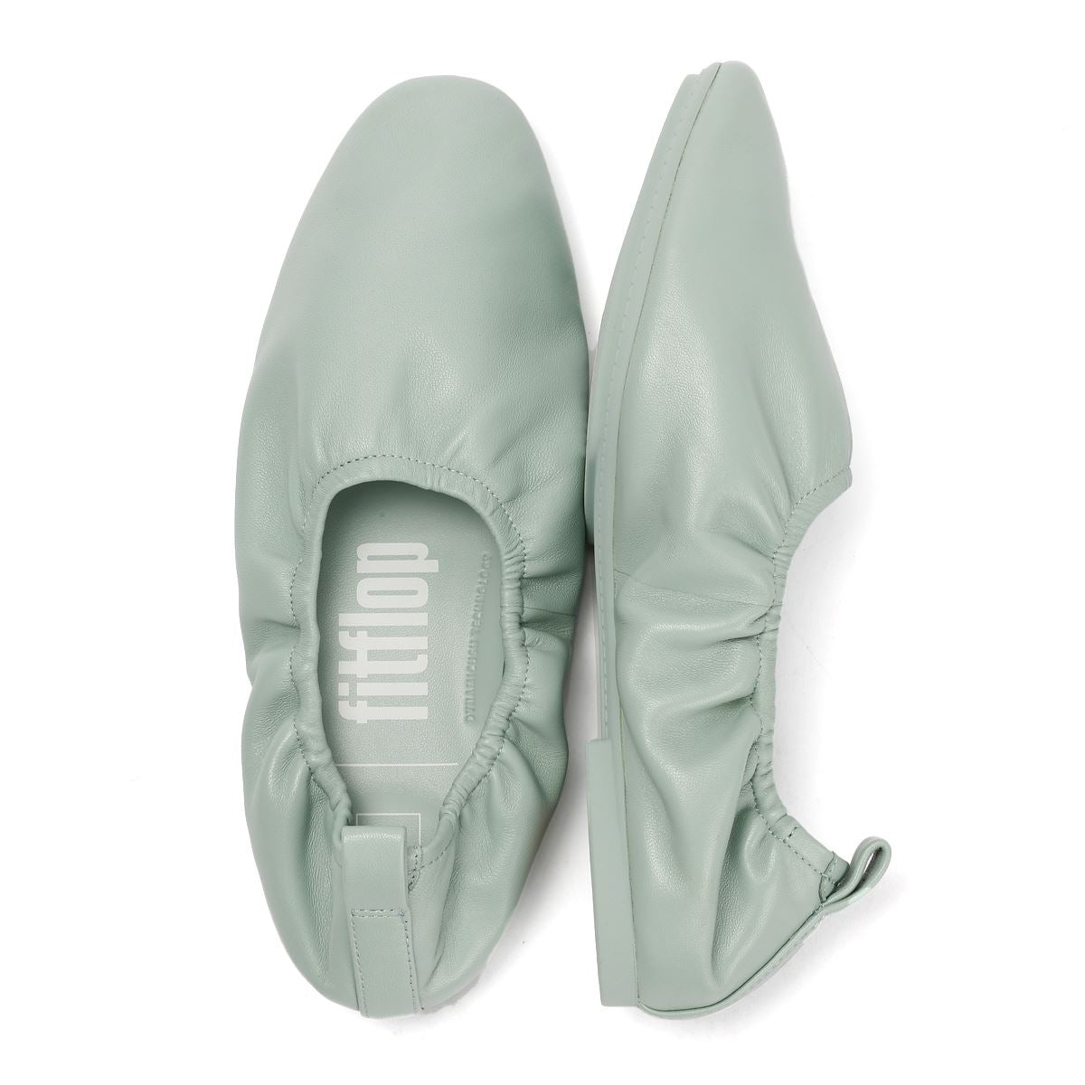 FitFlop X Pantone Delicato Ballerina Leder Damen Grüne Schuhe