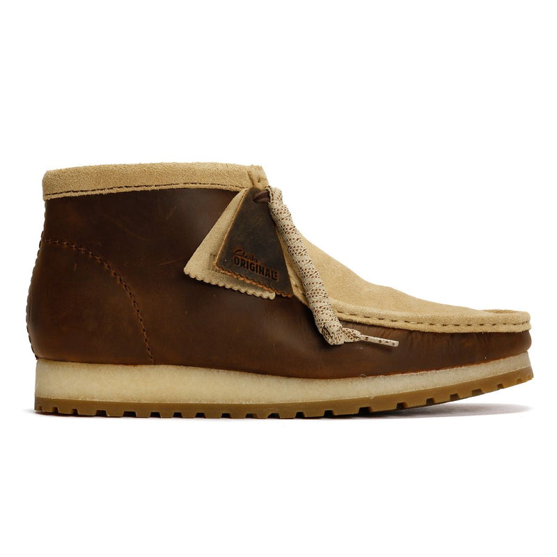 Clarks Originals Wallabee RB Combi Leder Herren Stiefel Braun