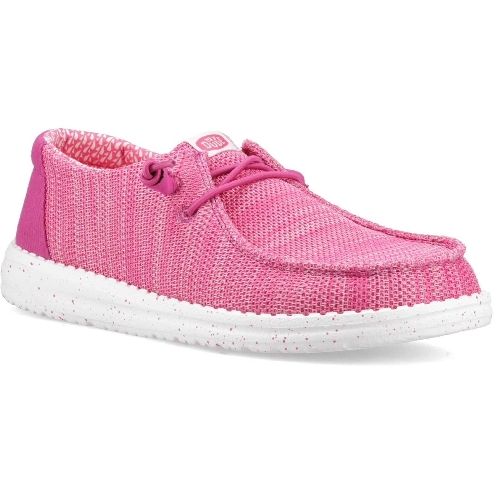 HEYDUDE Wendy Stretch Sox Polyester Damen Fuchsia Pink Mokkasins Schuhe