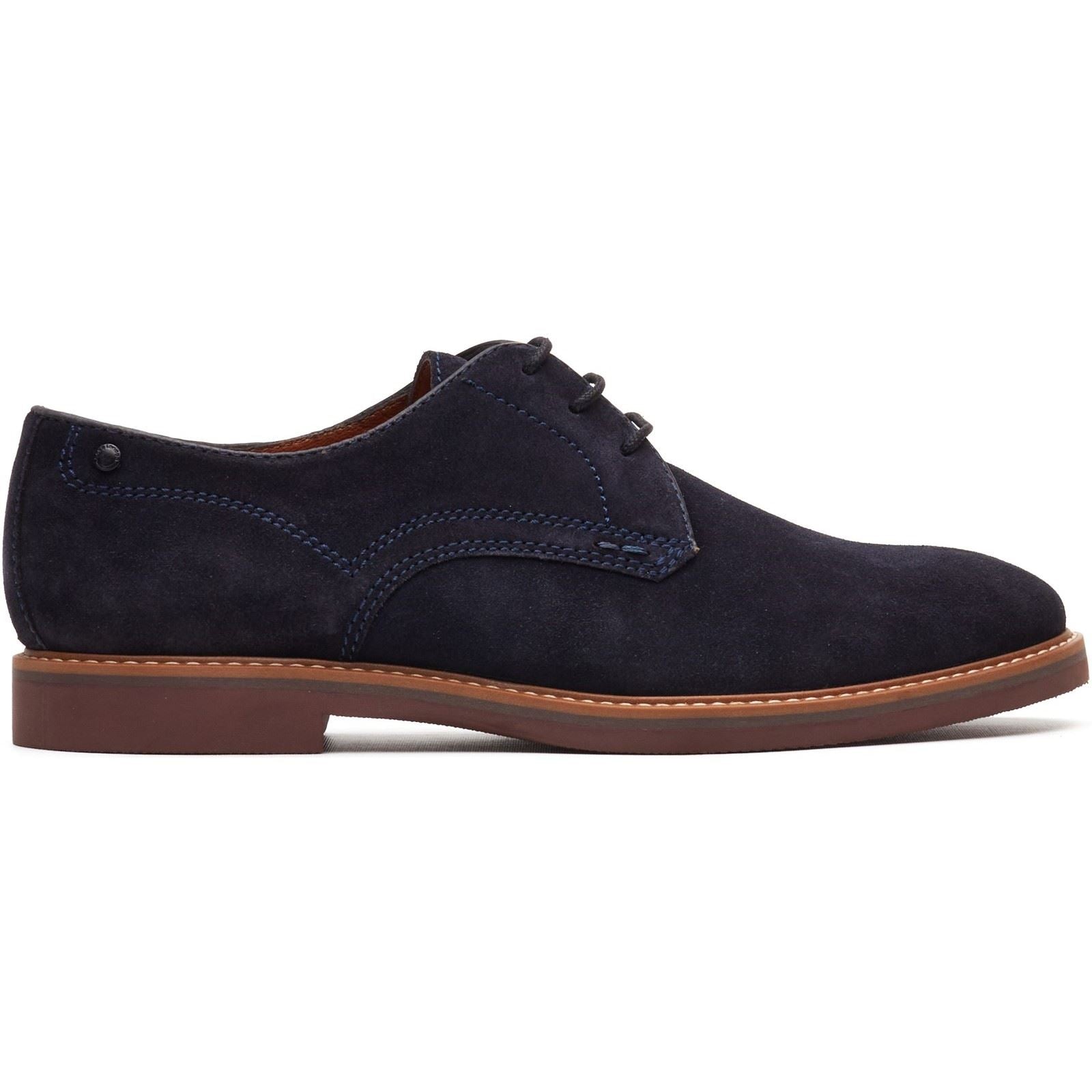 Base London Strand Lace Up Leder Herren Marineblaue Schnürschuhe