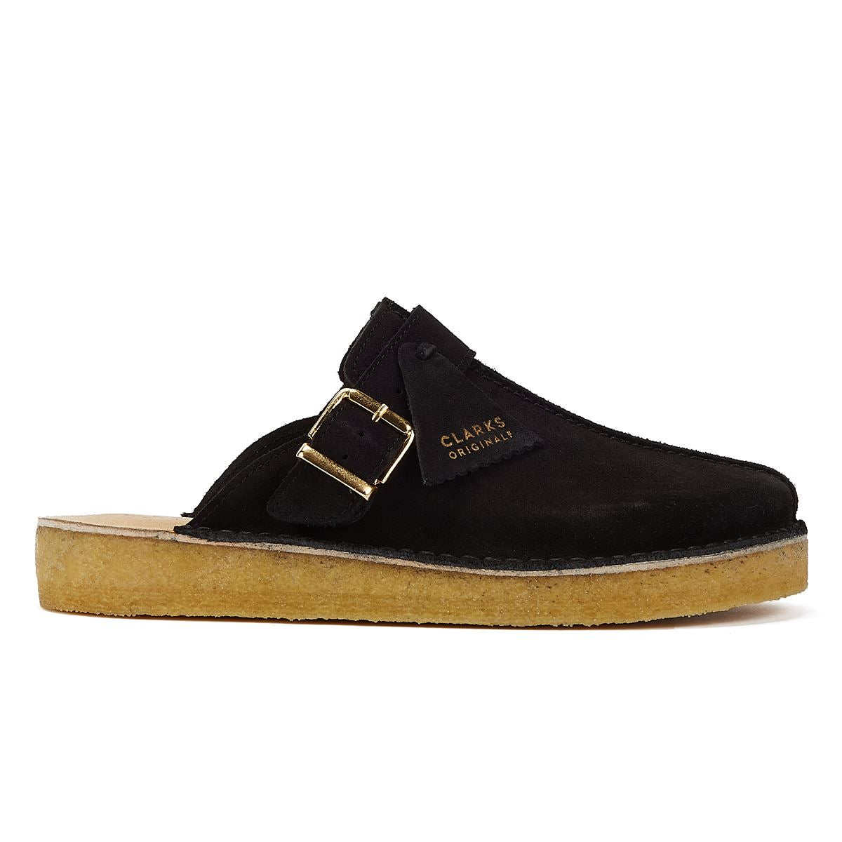 Clarks Trek Mule Wildleder Herren-Sandalen In Schwarz