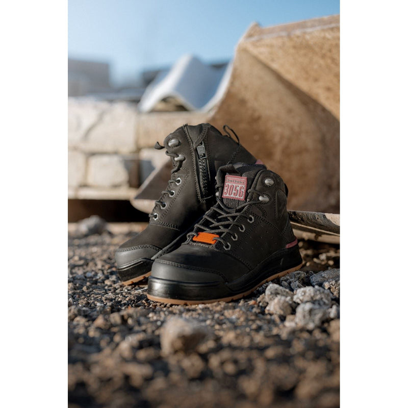 Hard Yakka Dreitausendsechsundfünfzig Spitze Leder Damen Schwarze Farbe Sicherheitsstiefel