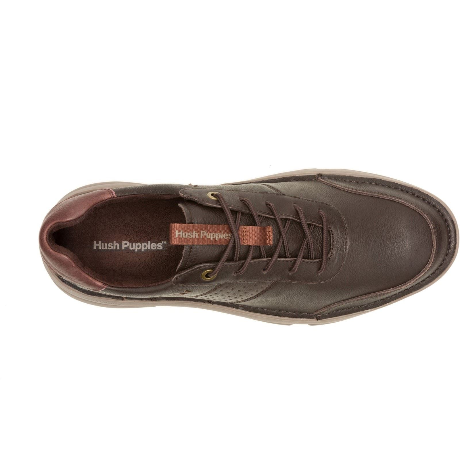 Hush Puppies Baylor Herren Turnschuhe aus braunem Leder