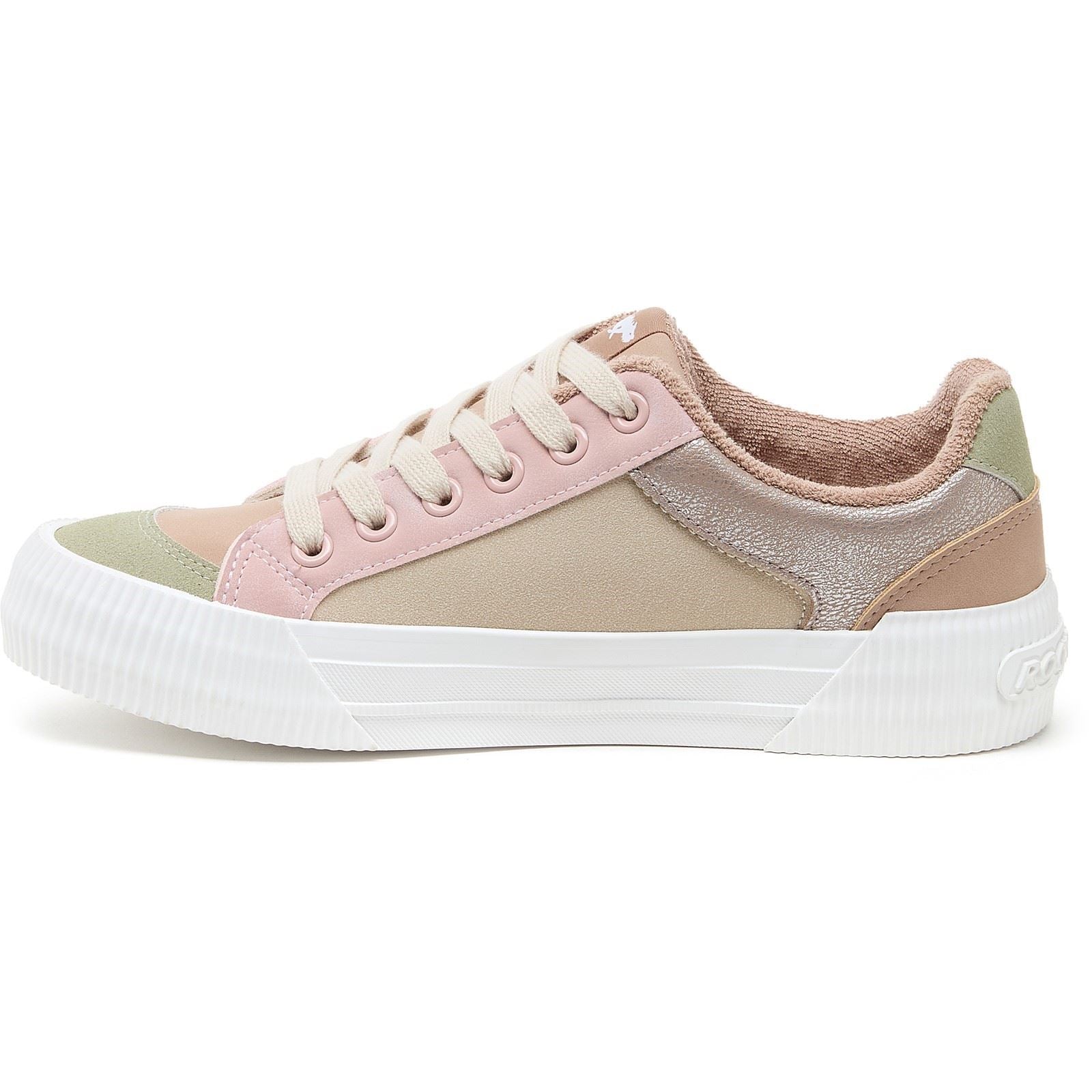 Rocket Dog Cheery Blocked Pu/Seude Damensneaker In Taupe