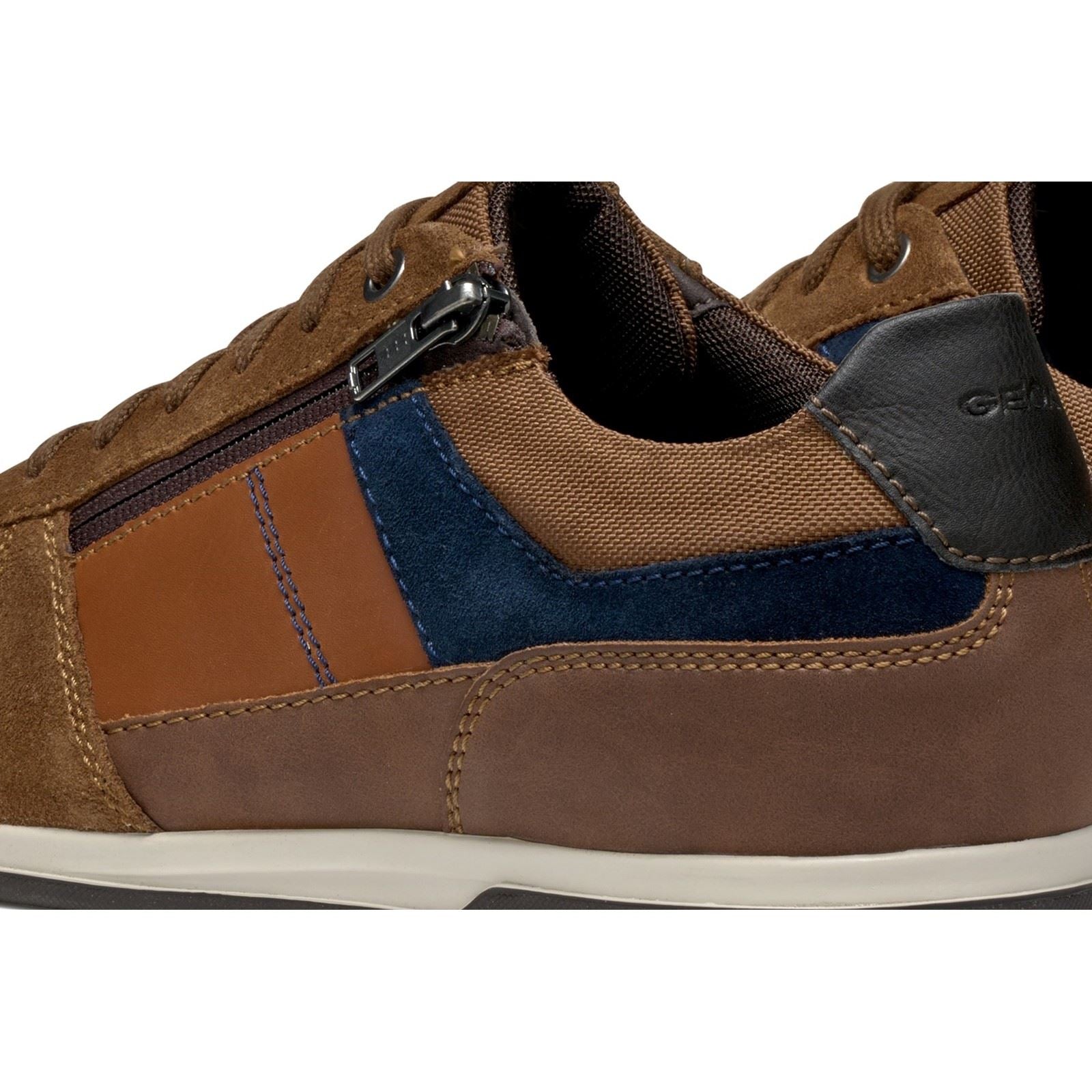 Geox U Renan B Wildleder Herren Sneakers In Braun/Navy