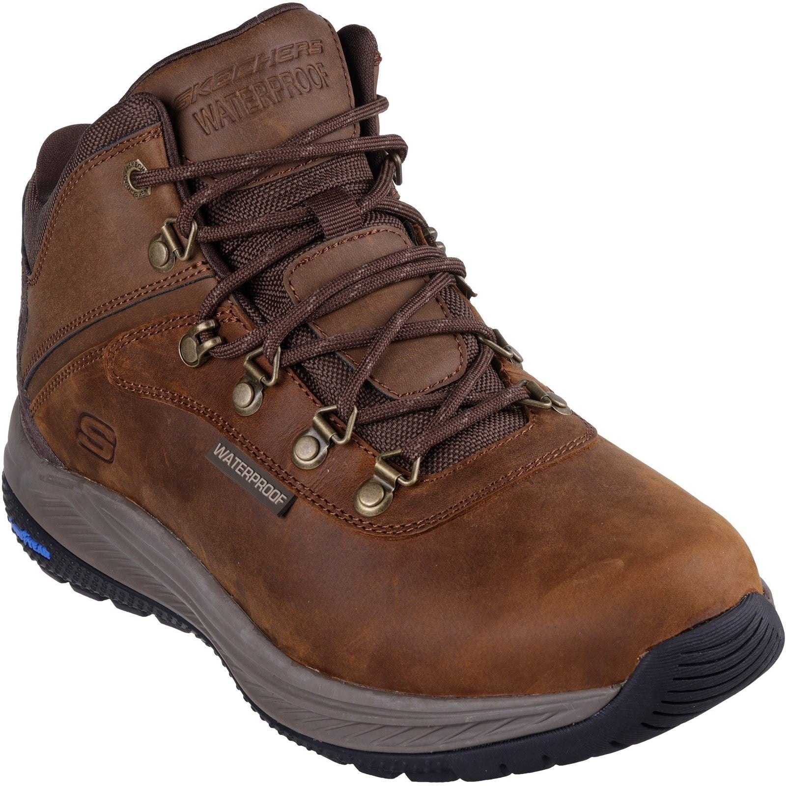 Skechers Meroe Pikeman Herren Leder Stiefeletten In Braun