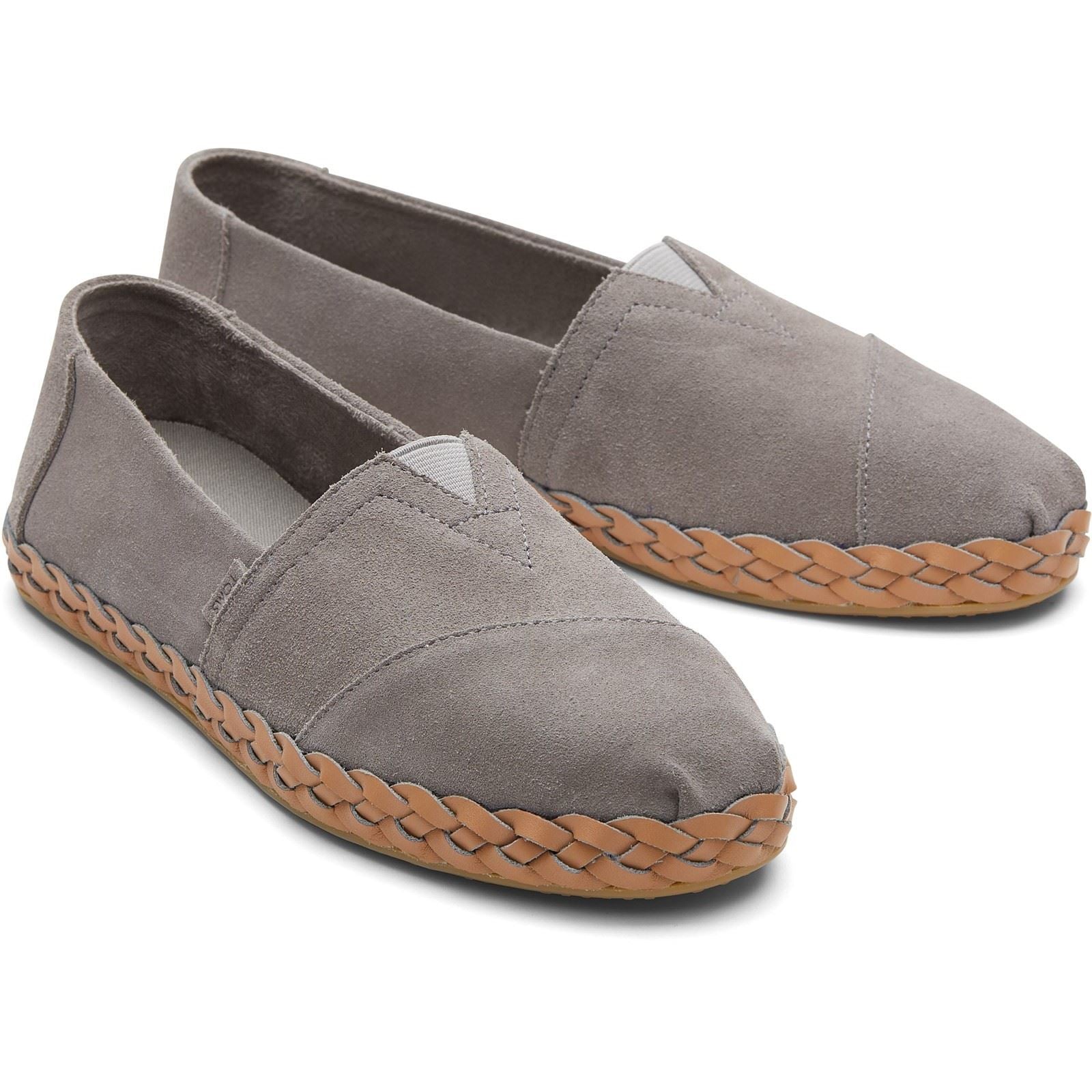 TOMS Alpargata Leather Wrap Leder Damen Graue Espadrilles