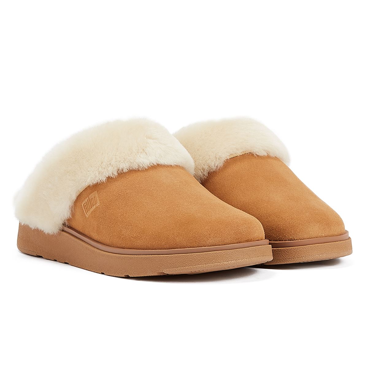 FitFlop Lammfellkragen Damen Hausschuhe In Beige