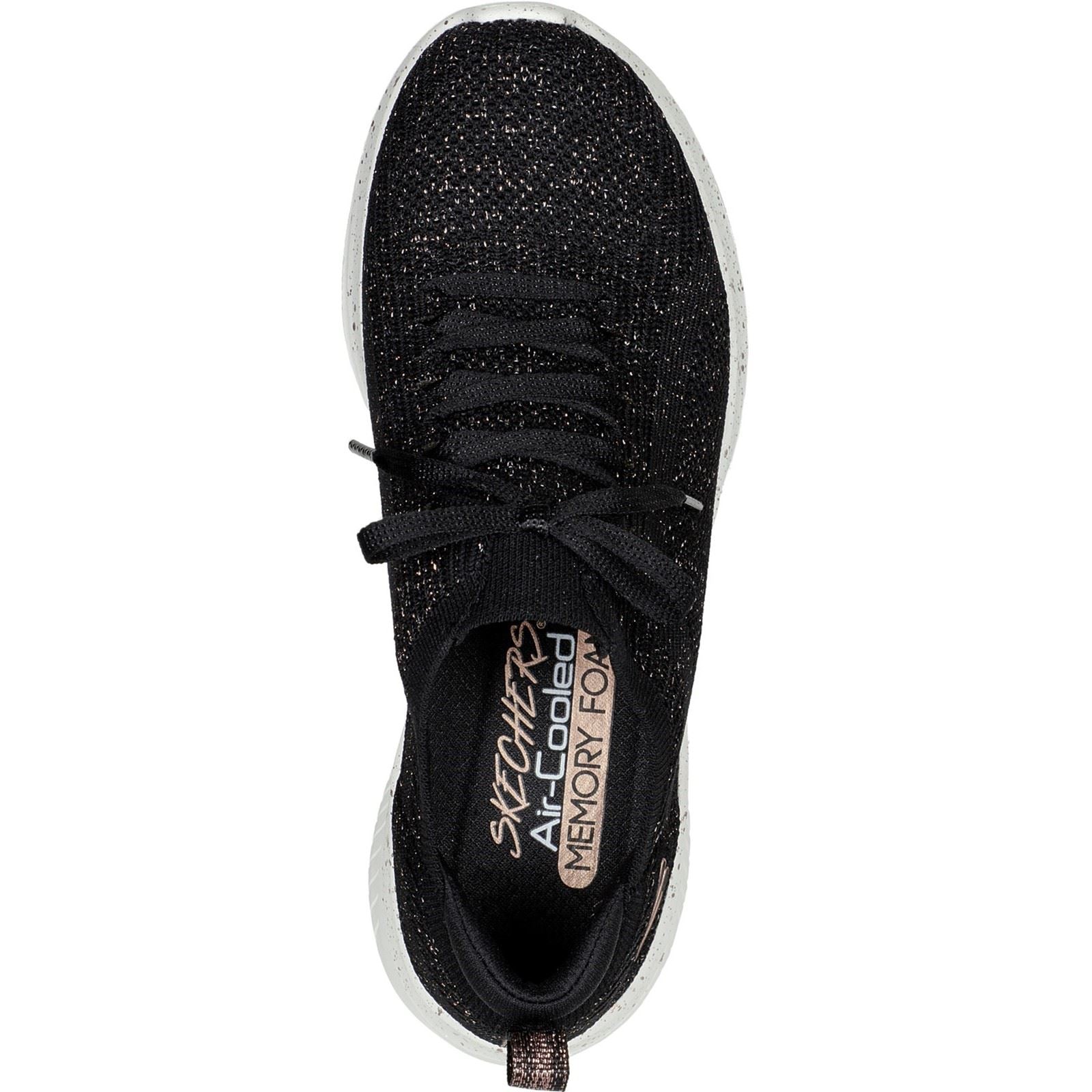 Skechers Ultra Flex 3.0 - Let's Dance Textile Damen Sneaker In Schwarz/Roségold