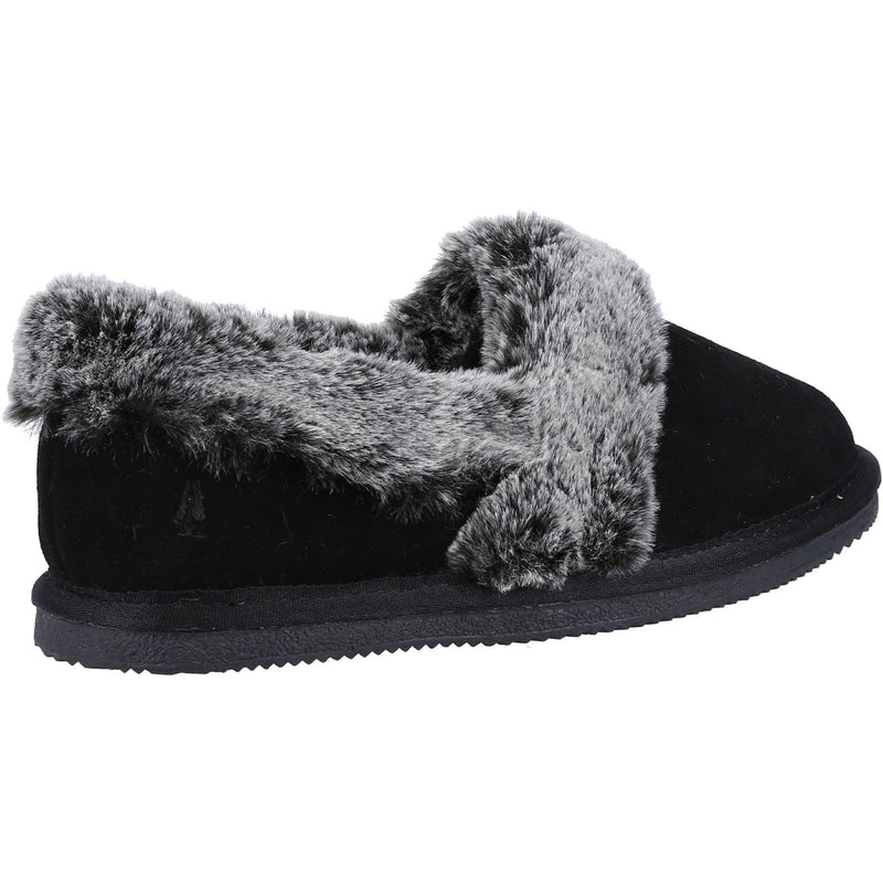 Hush Puppies Ariel Wildleder Damen Hausschuhe In Schwarz