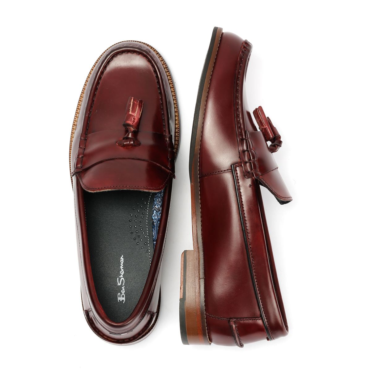 Ben Sherman Sid Leder Männer Rote Slipper