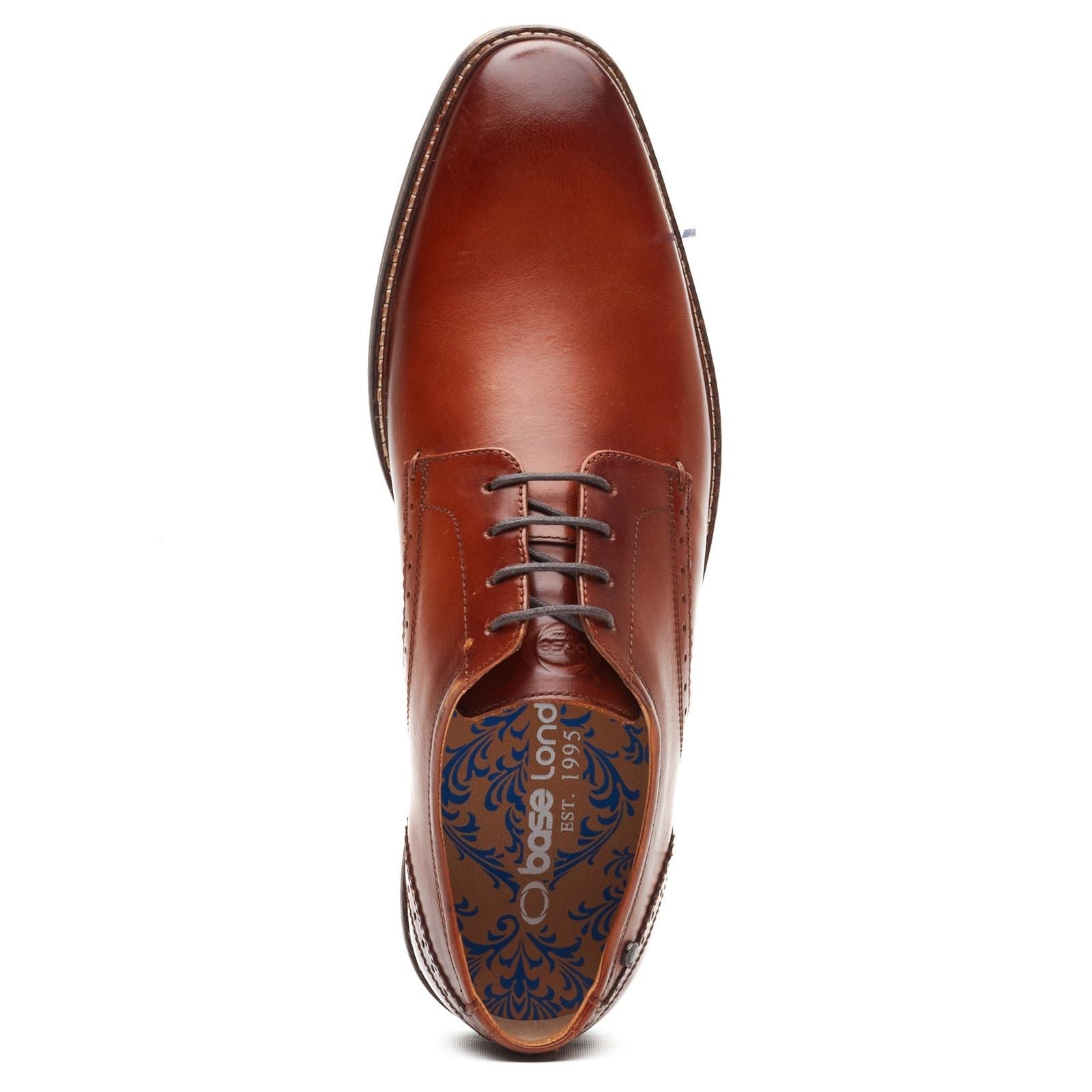 Base London Eton Lace Up Leder Herren Schuhe In Verbranntem Tan Mit Schnürung
