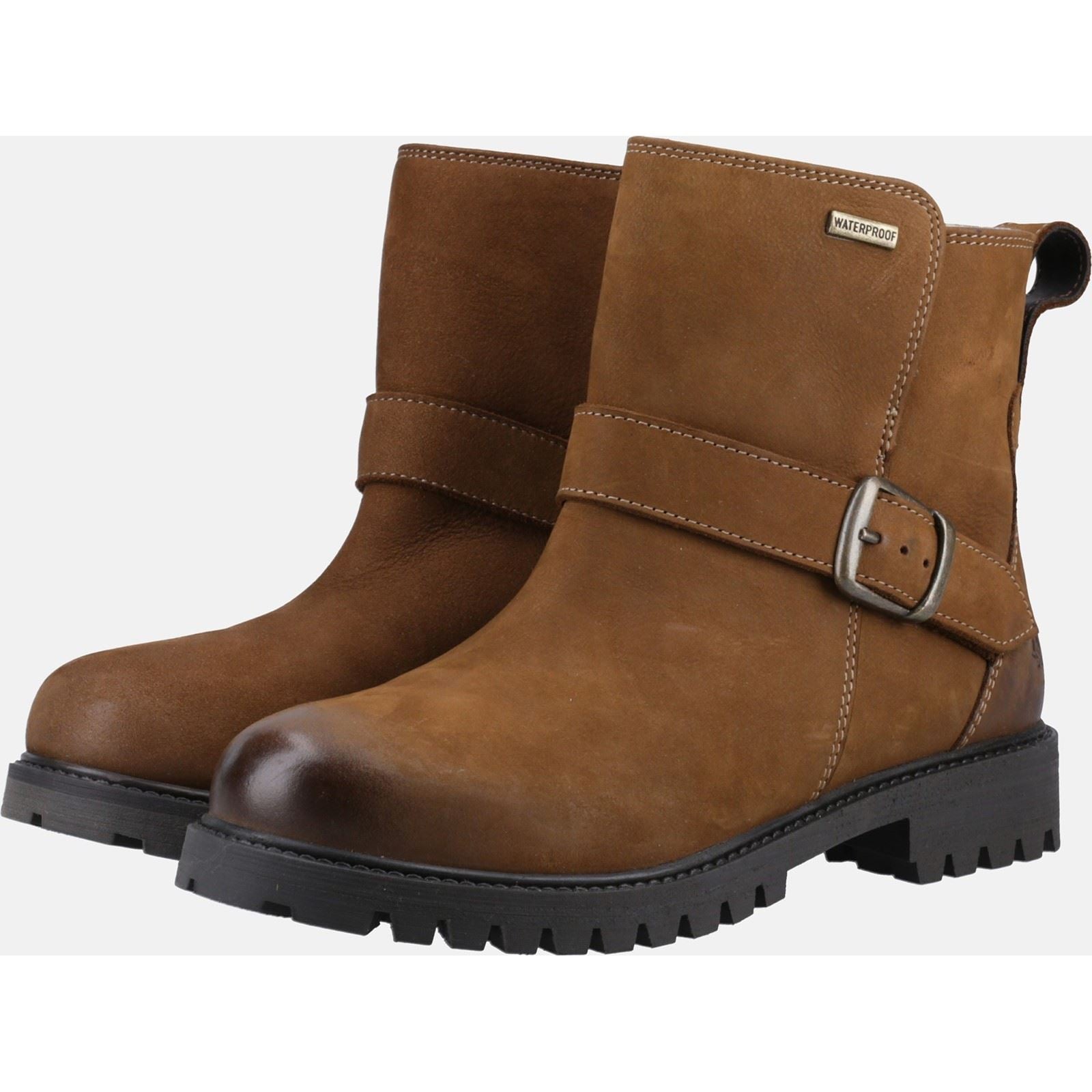 Hush Puppies Wakely Leder Damen Stiefeletten In Braun