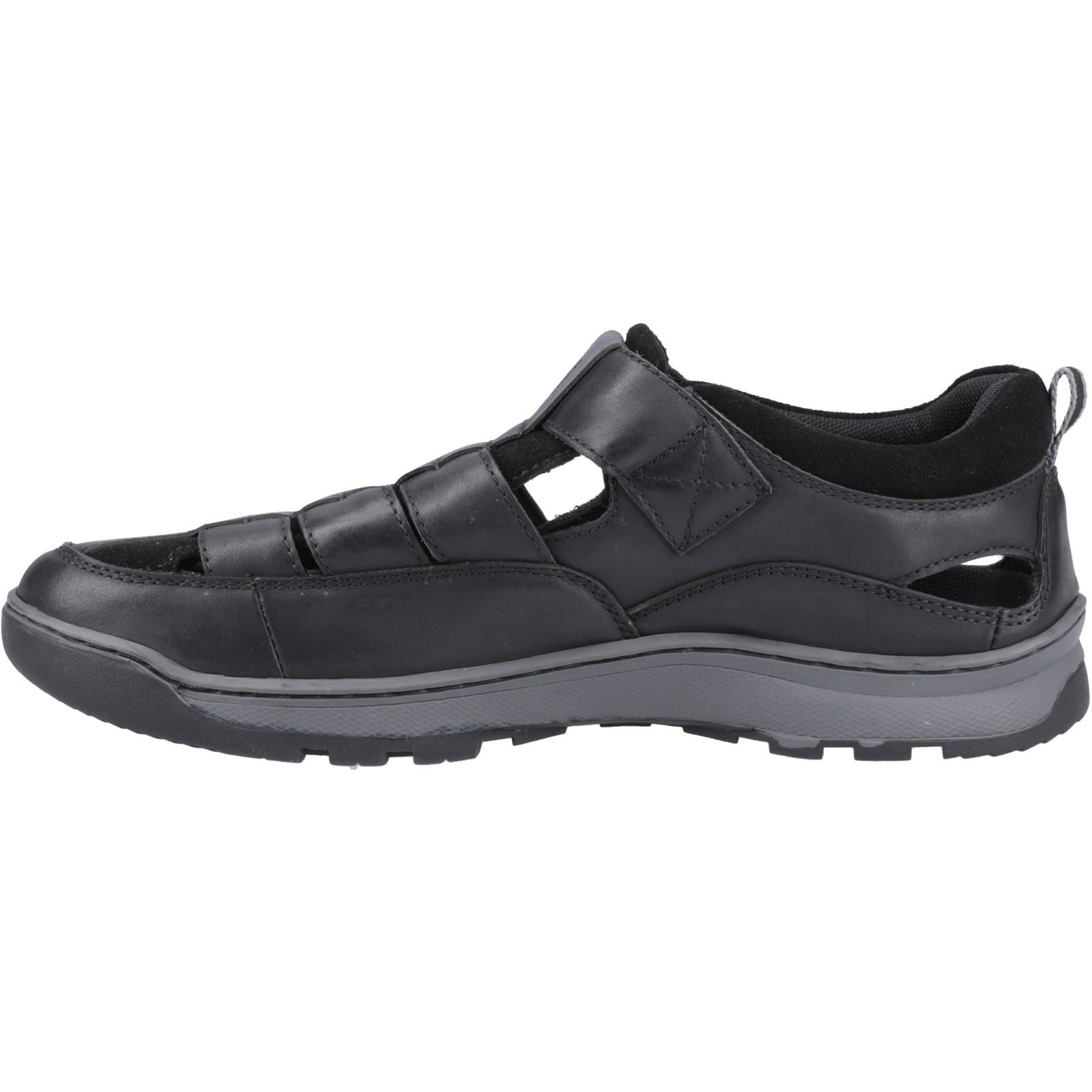Hush Puppies Rucker Herren Sandalen Aus Schwarzem Leder