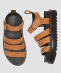 Dr. Martens Blaire Tumbled Nubuck Nubuk Damen Braun Sandalen
