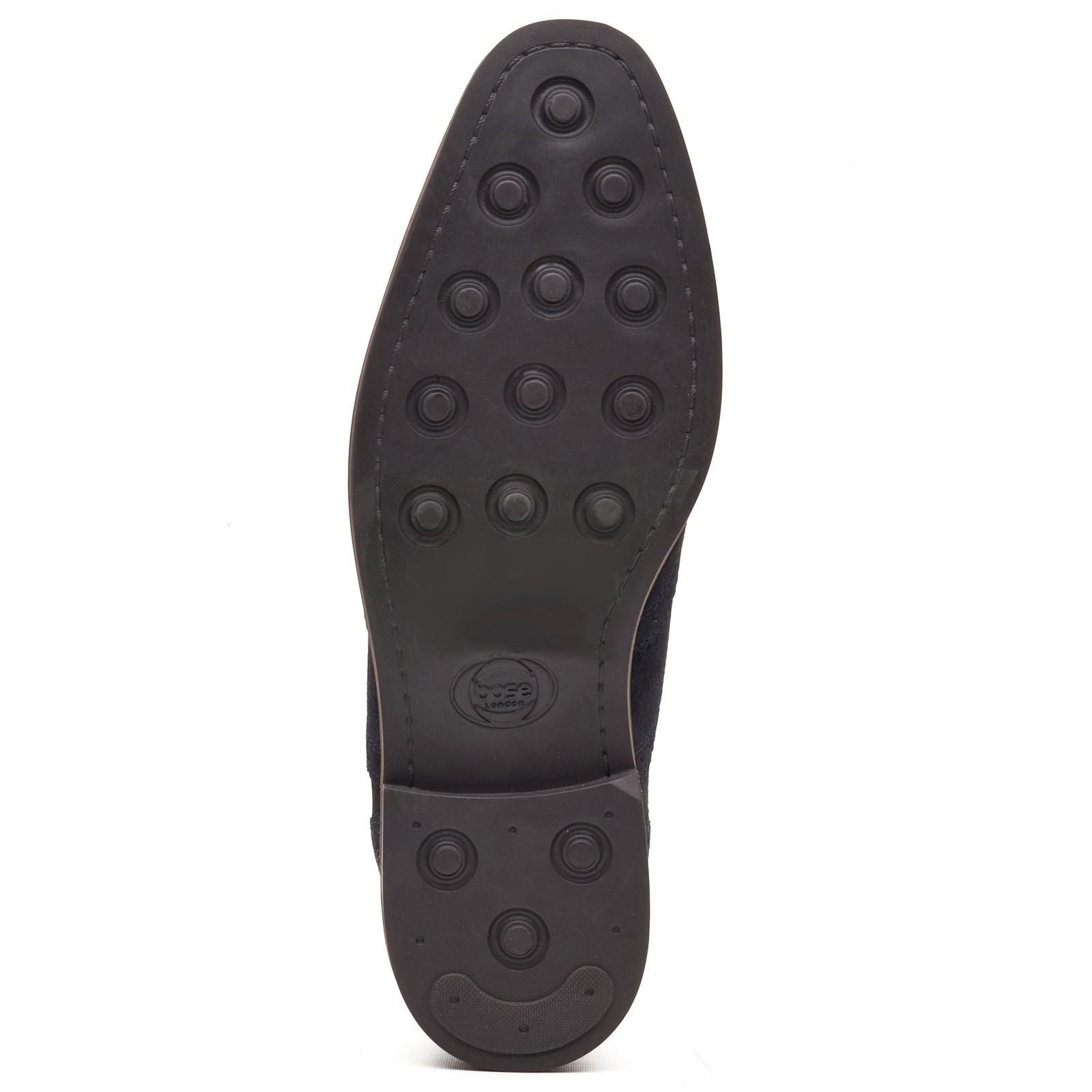 Base London Clarence Brogue Leder Herren Navy Brogues Schuhe