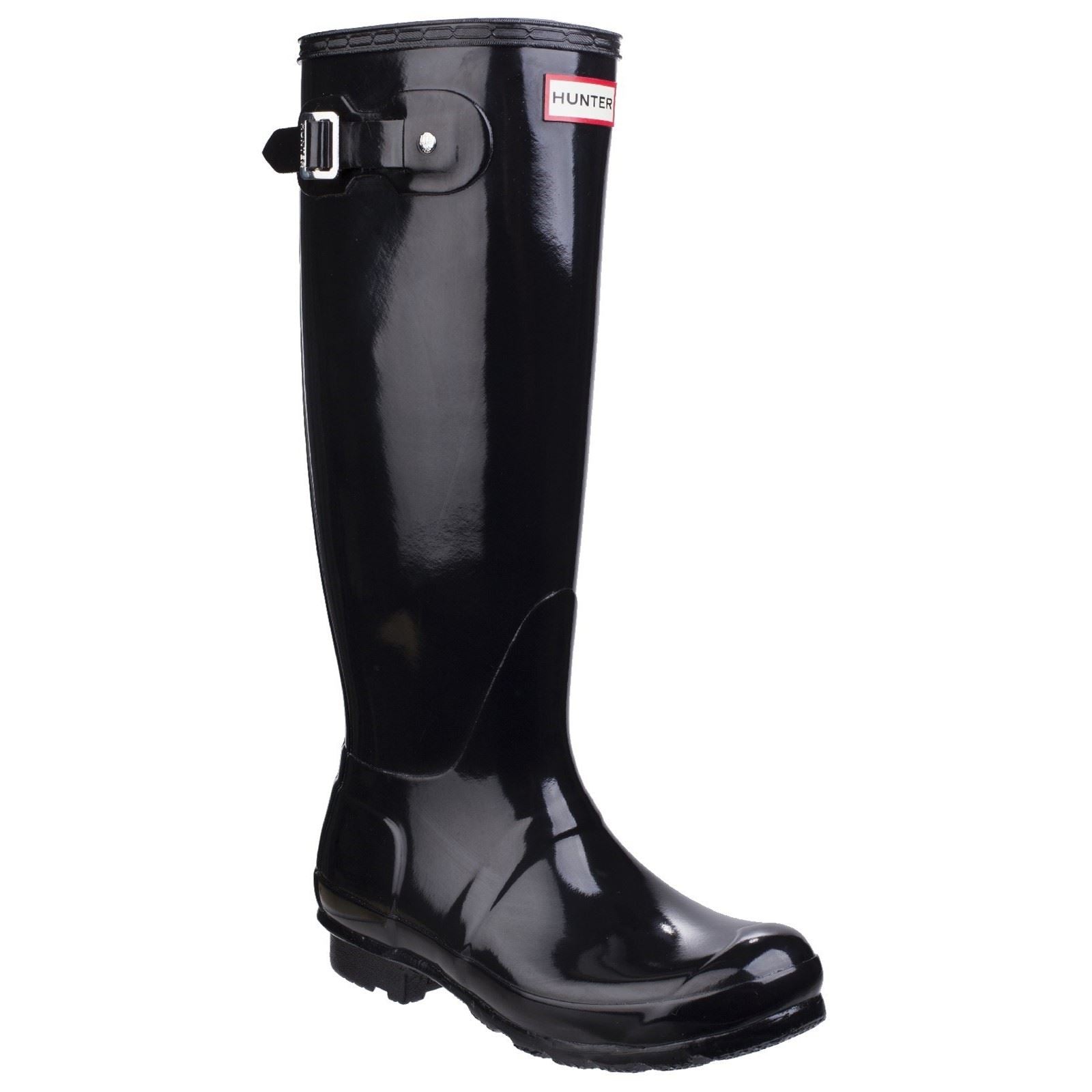 Hunter Original Tall Gloss Gummistiefel Für Damen In Schwarz