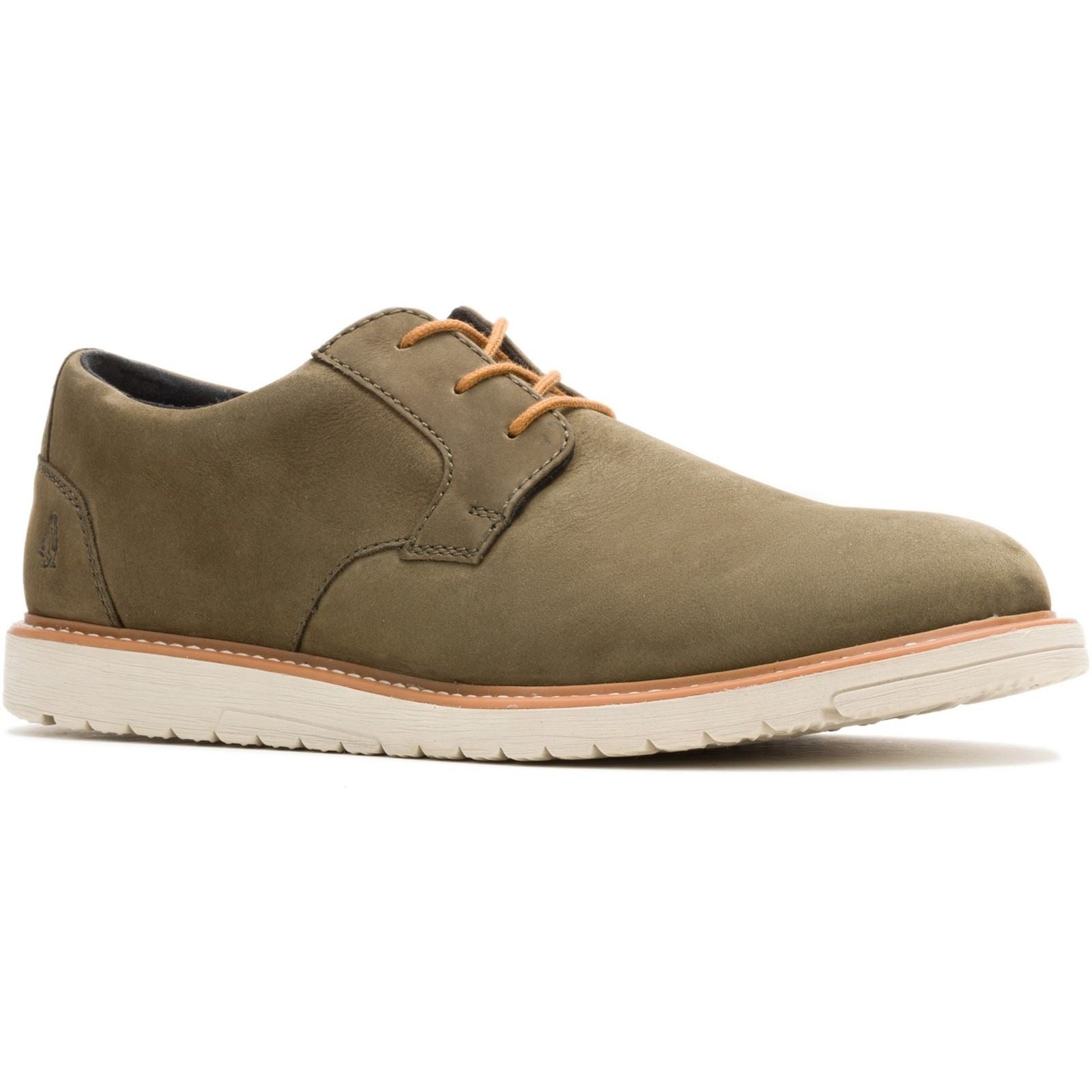 Hush Puppies Jenson Oxford Herren Lederschuhe In Olivgrün Mit Schnürung