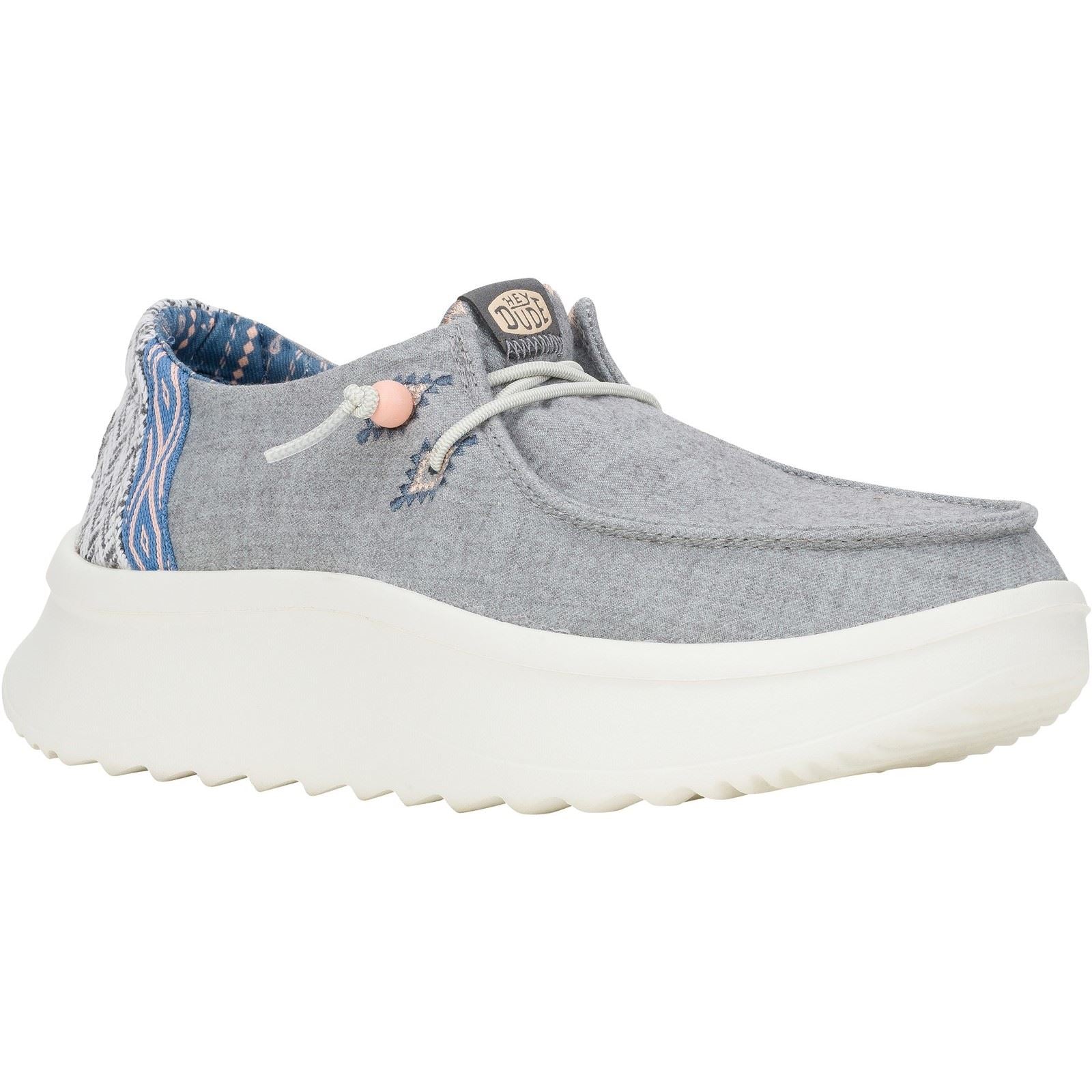 HEYDUDE Wendy Peak Chambray Woven Polyester Damen Graue Slipper