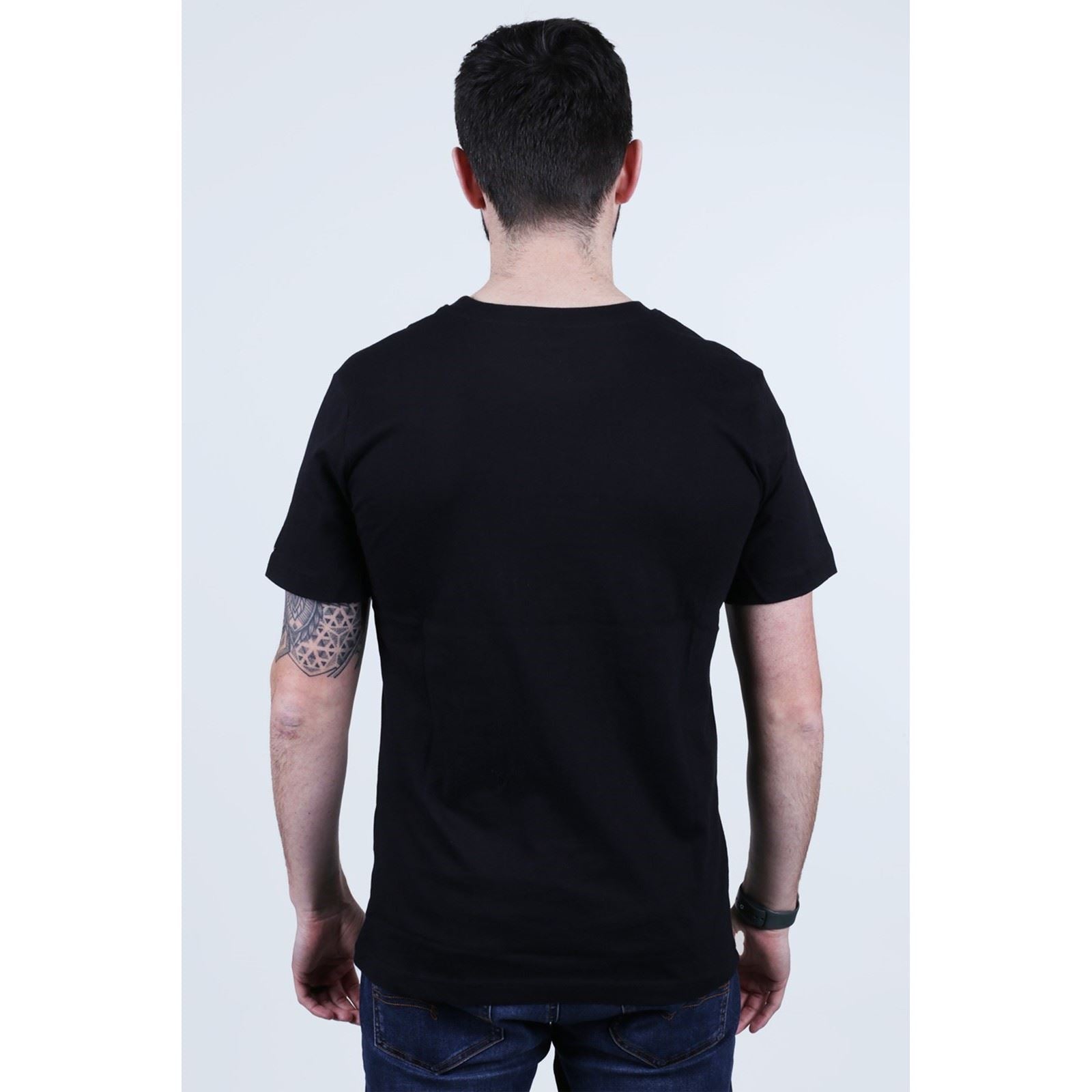 Caterpillar Heavy Duty Baumwoll Männer Schwarze Farbe Kurzarm-T-Shirts