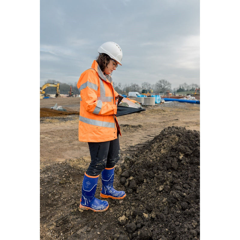 Muck Boots Grit S5 Damen Gummistiefel in Blau/Orange