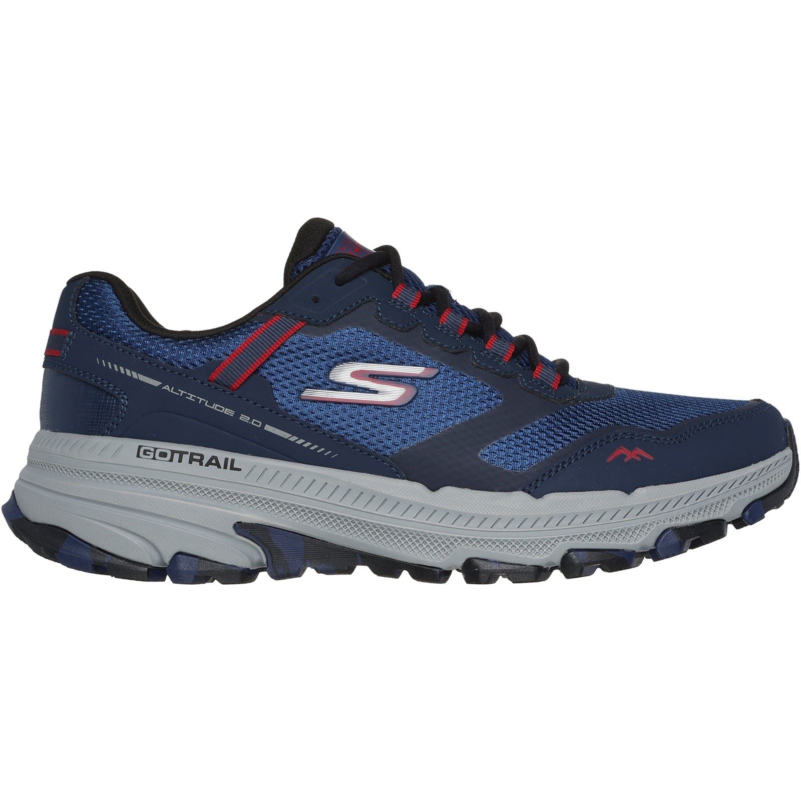 Skechers Performance GO RUN Trail Altitude 2.0 Marble Rock 3 Herren Sneaker aus Leder in Marineblau/Rot