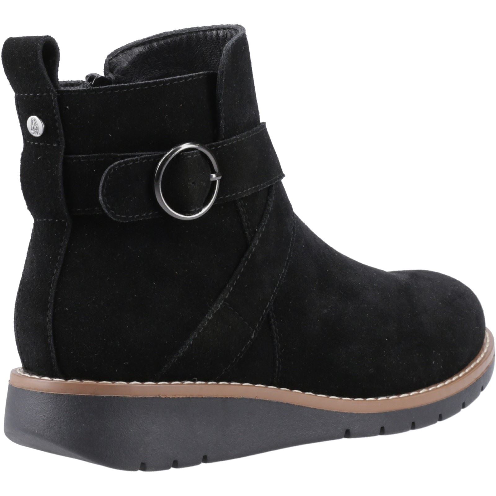 Hush Puppies Lyra Damen Wildleder Winterstiefeletten in Schwarz