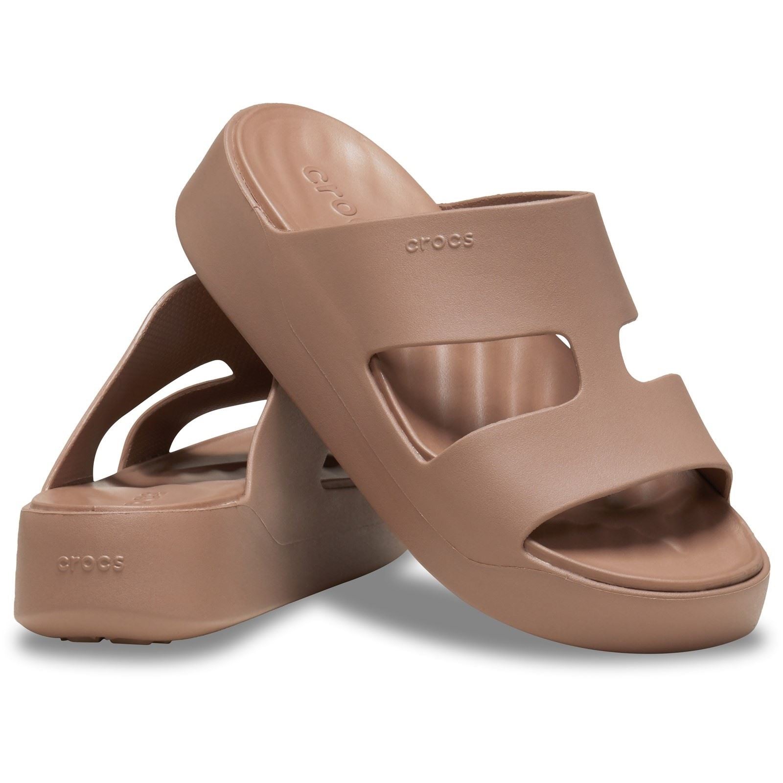 Crocs Getaway Platform H-Strap Eva Damen Latte Sandalen