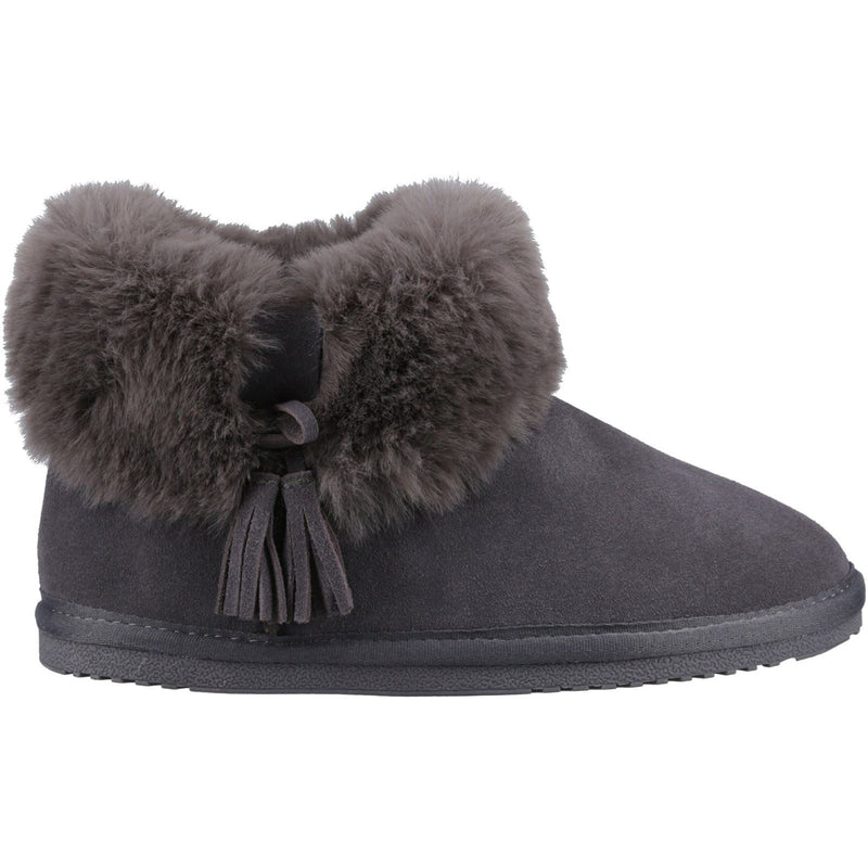 Hush Puppies Ayana Faux Fur Damen Hausschuhe In Grau