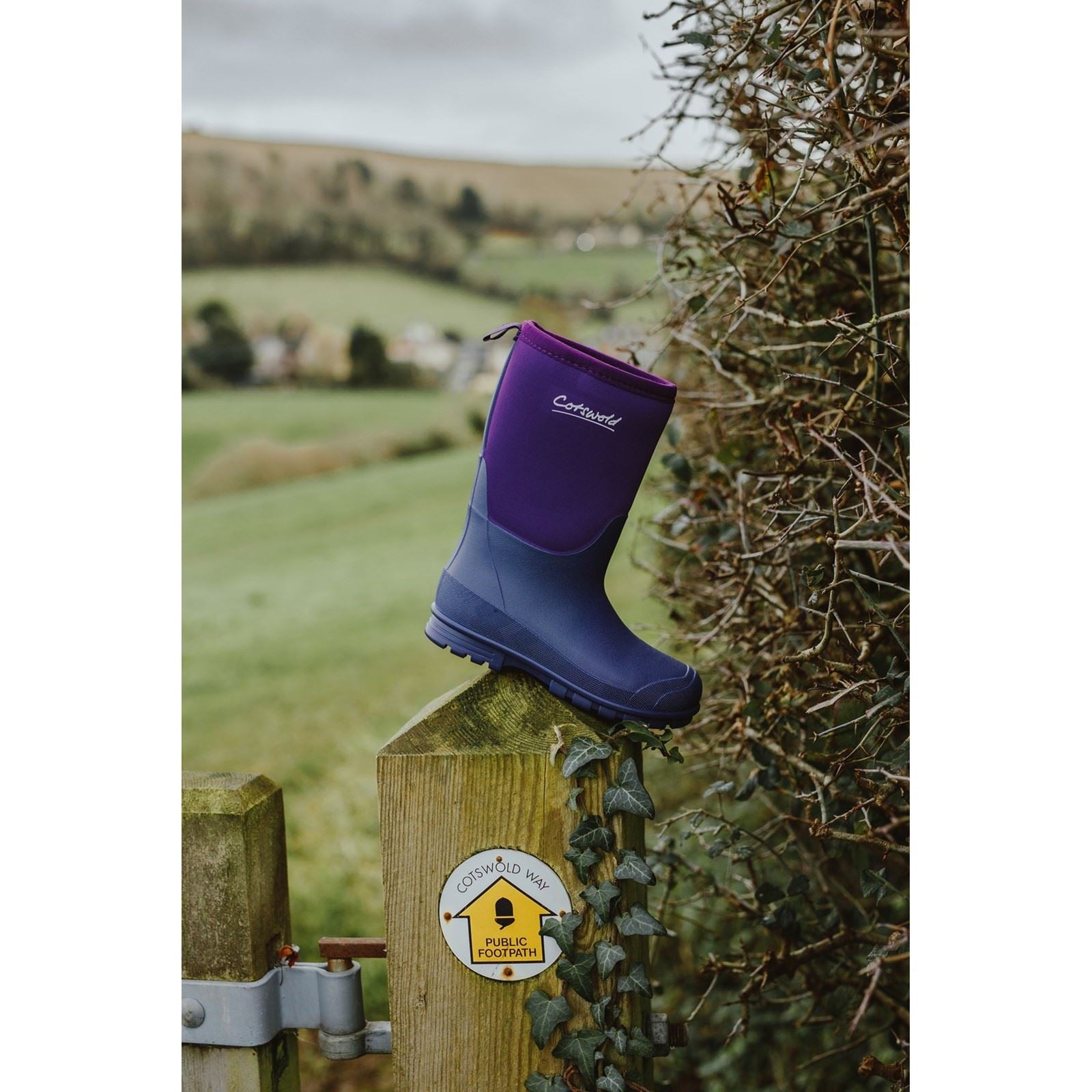 Cotswold Hilly Neoprene TPR+Neopren Unisex Kinder lila Gummistiefel