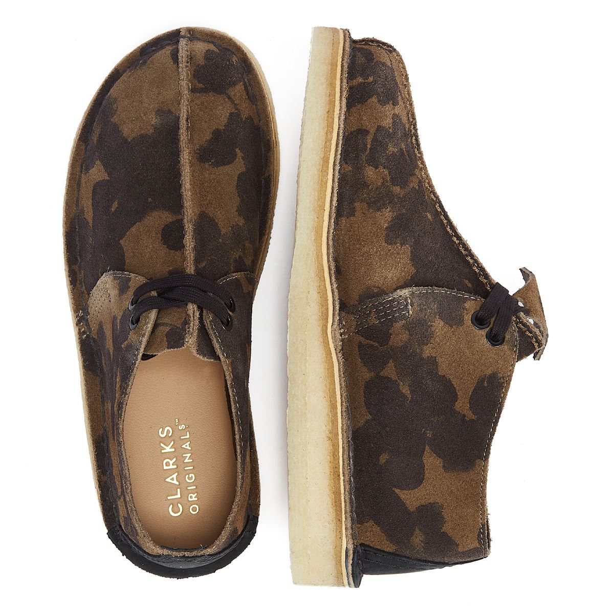 Clarks Originals Wüstentrekking-Blumen-Damenschuhe In Schwarz/Khaki