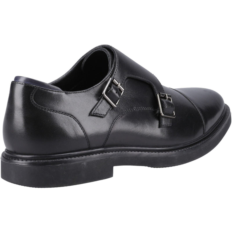 Hush Puppies Kane Herrenschuhe Aus Schwarzem Leder Mit Doppeltem Monk Riemen