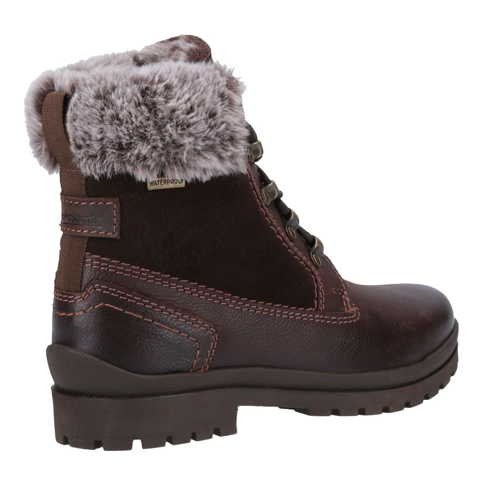 Cotswold Evenlode Damenstiefel aus braunem Leder für den Winter
