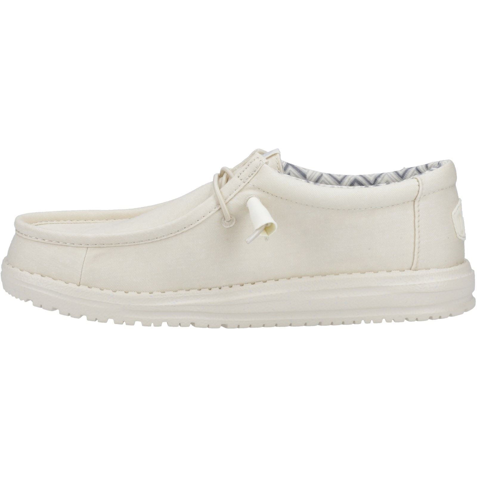 HEYDUDE Wally Canvas 100% Baumwolle Herren Bootsschuhe In Steingrau