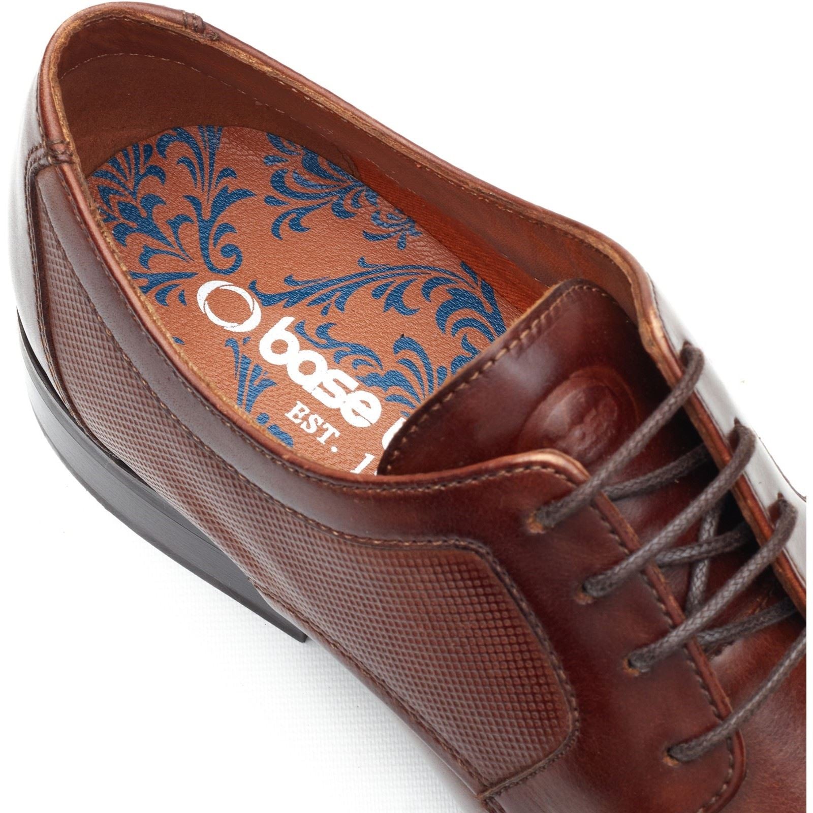 Base London Dome Lace Up Leder Herren Schuhe In Verbranntem Tan Mit Schnürung