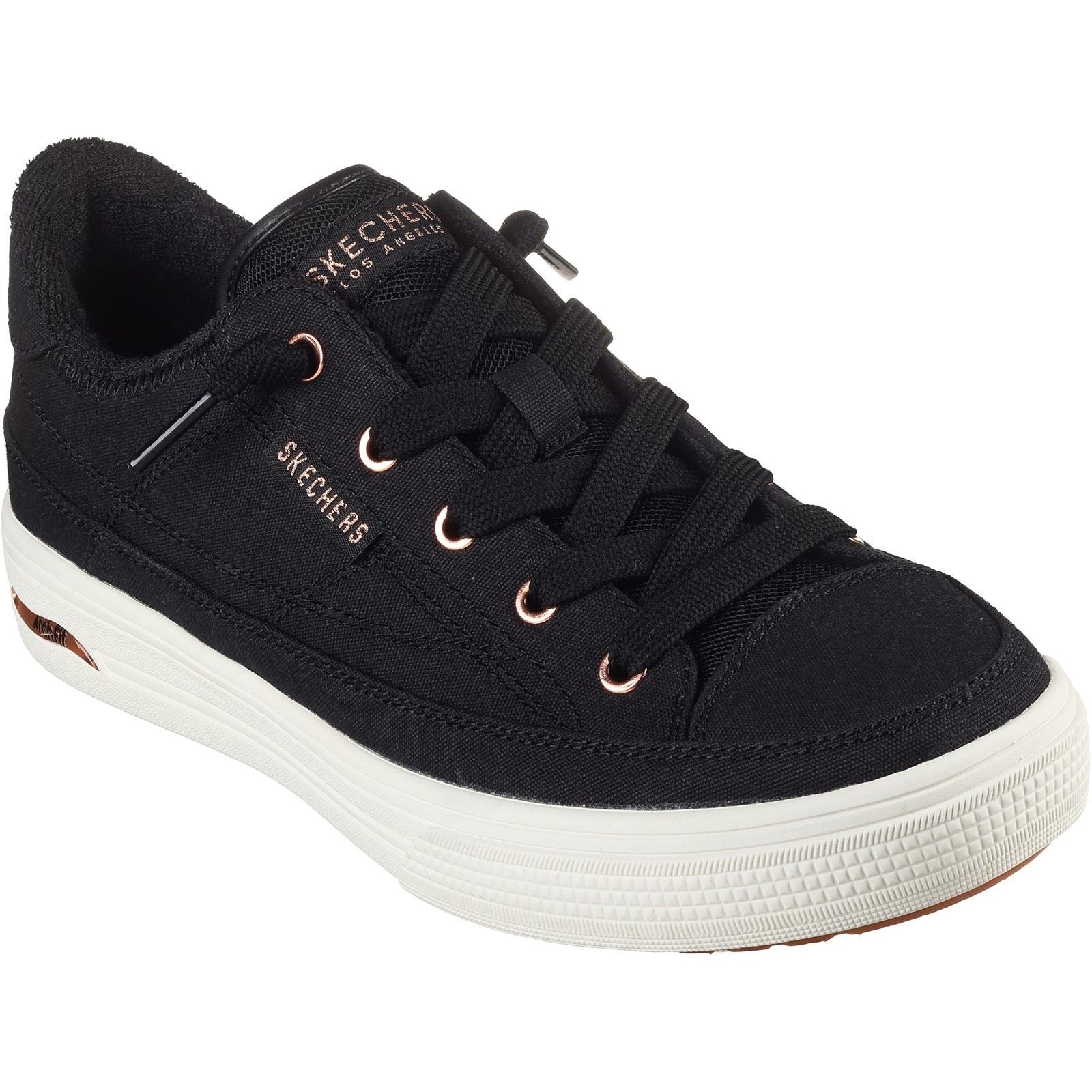 Skechers Arch Fit Arcade - Meet Ya There Baumwoll-Damenschwarze Turnschuhe