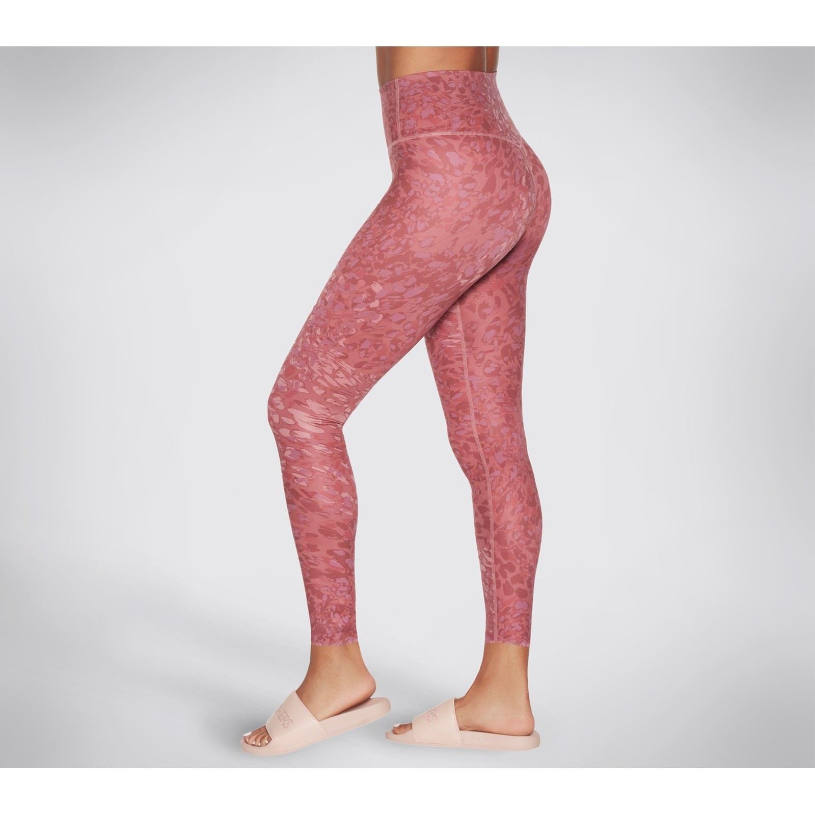Skechers Performance Go Sculpt HW Leopard Legging Polyester Damen Rosa Sportleggings