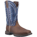 Durango Rebel Leder Herren Sattelbraun/Denim Blaue Stiefel