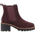 Hush Puppies Gaia Damen Stiefeletten aus Leder mit Absatz in Pflaumenfarbe