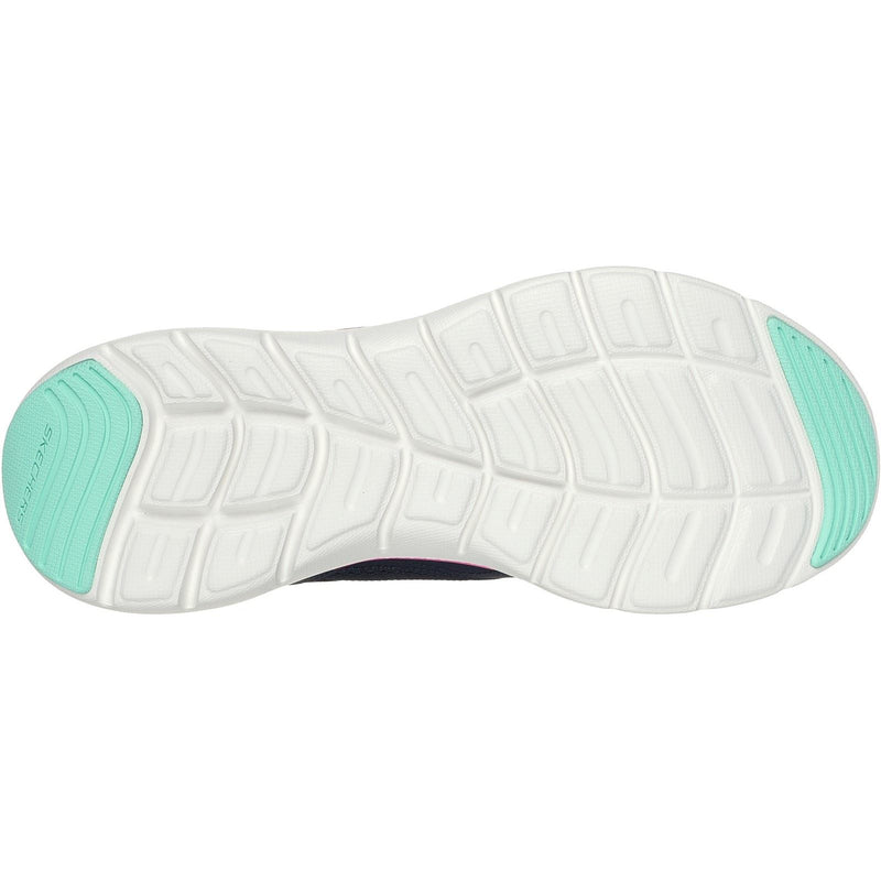 Skechers Flex Appeal 5.0 Fresh Touch Leder Damenschuhe, Marineblau/Hot Pink Sneakers