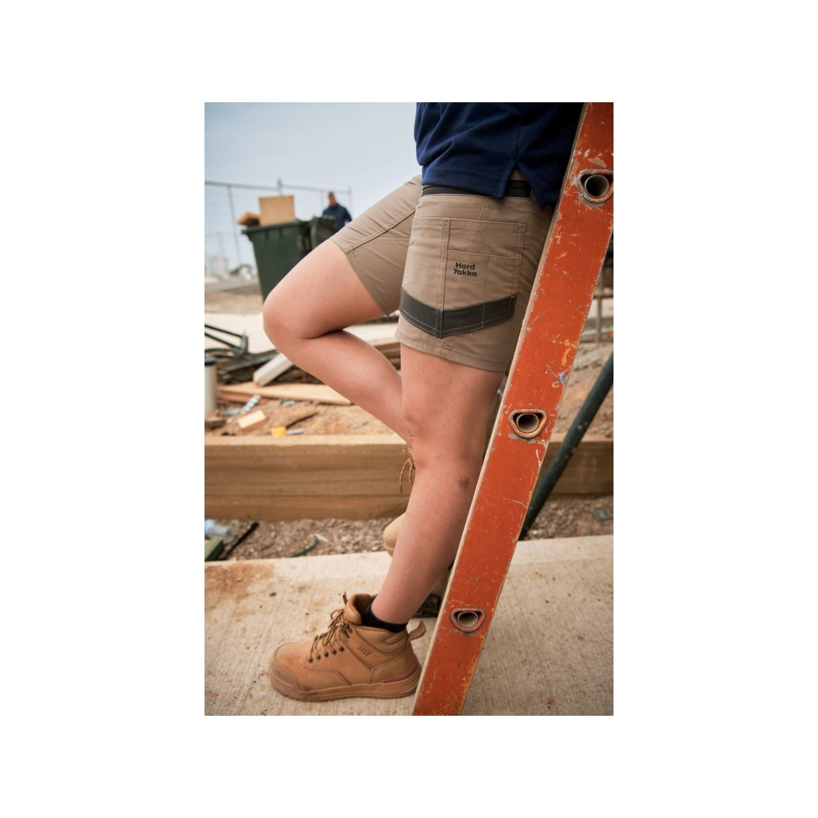 Hard Yakka Raptor Active Baumwoll Herren Shorts In Tan Knielang