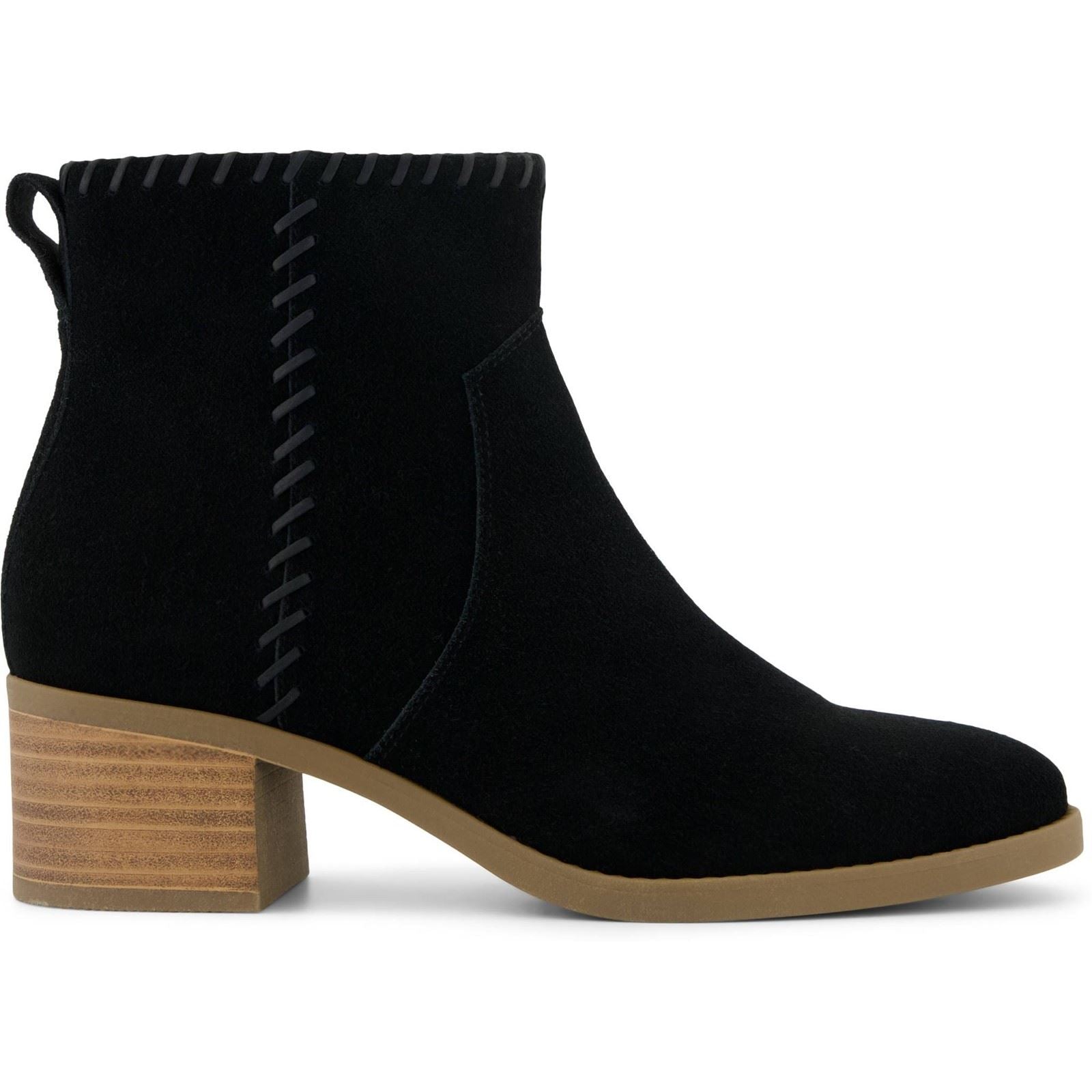 TOMS Delilah Heeled Wildleder Damen Schwarze Absatz Stiefeletten