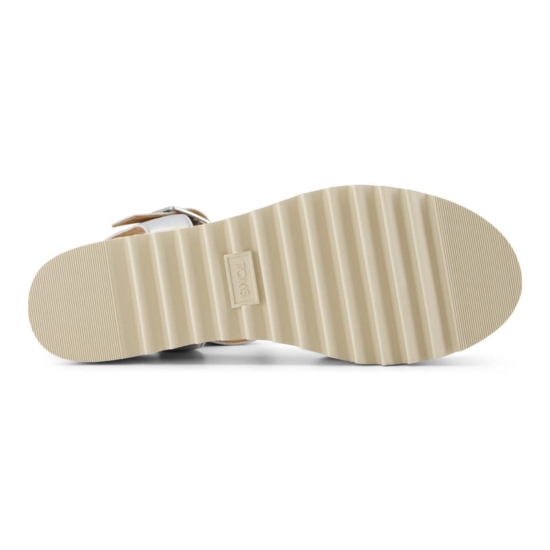 TOMS Diana Damen Plateauschuhe Aus Silbernem Leder