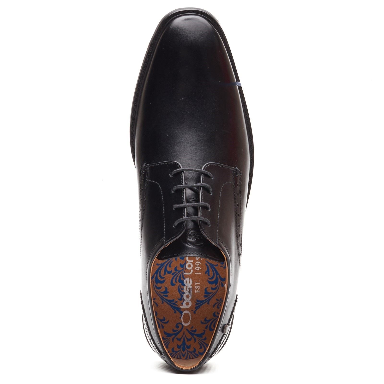 Base London Eton Lace Up Leder Herren Schwarz Schnürschuhe