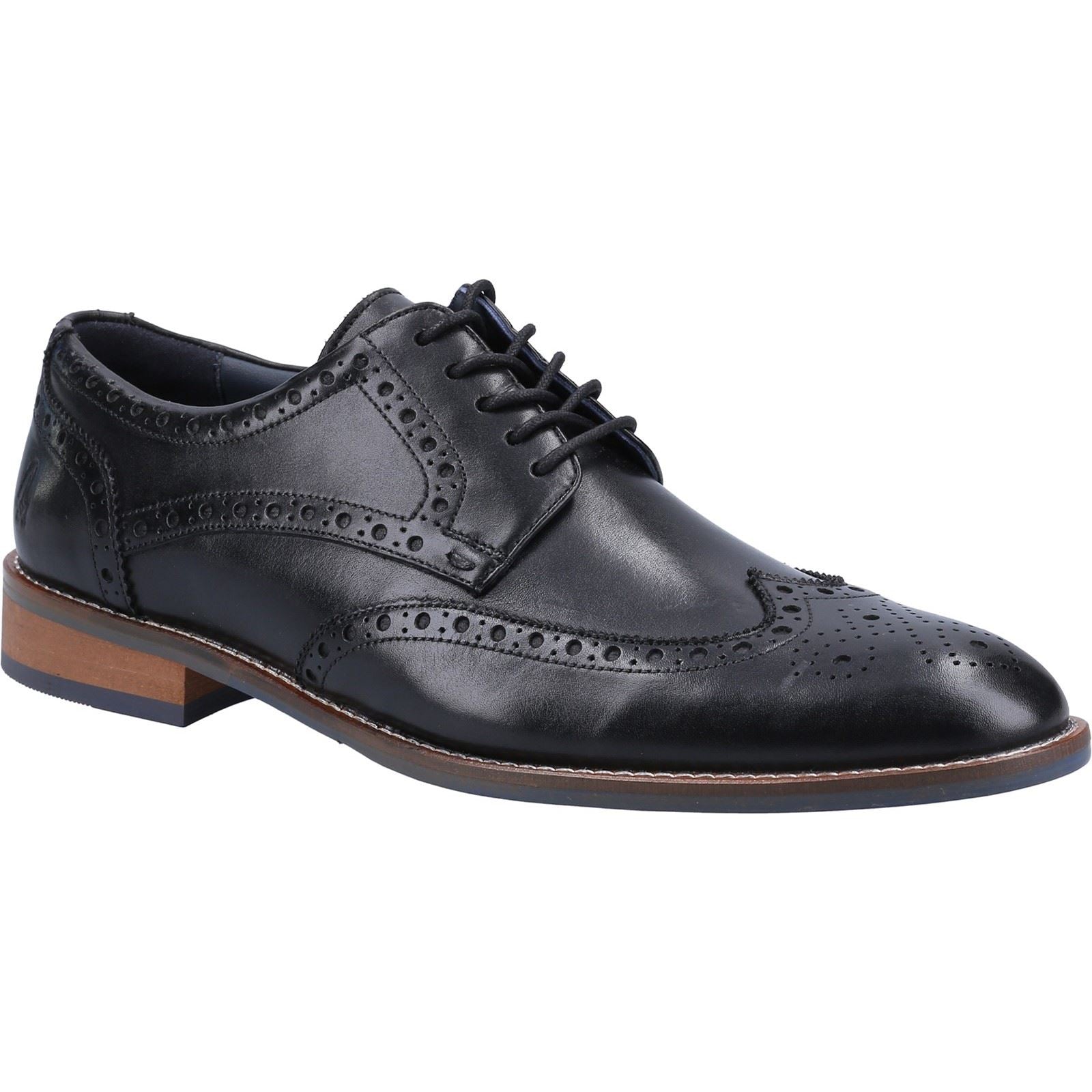 Hush Puppies Dustin Brogue Herrenschuhe Aus Schwarzem Leder